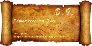 Demetrovics Ivó névjegykártya